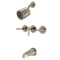 Kingston Brass KBX8138CML Three-Handle Tub and Shower Faucet, Brushed Nickel KBX8138CML - alternate 1